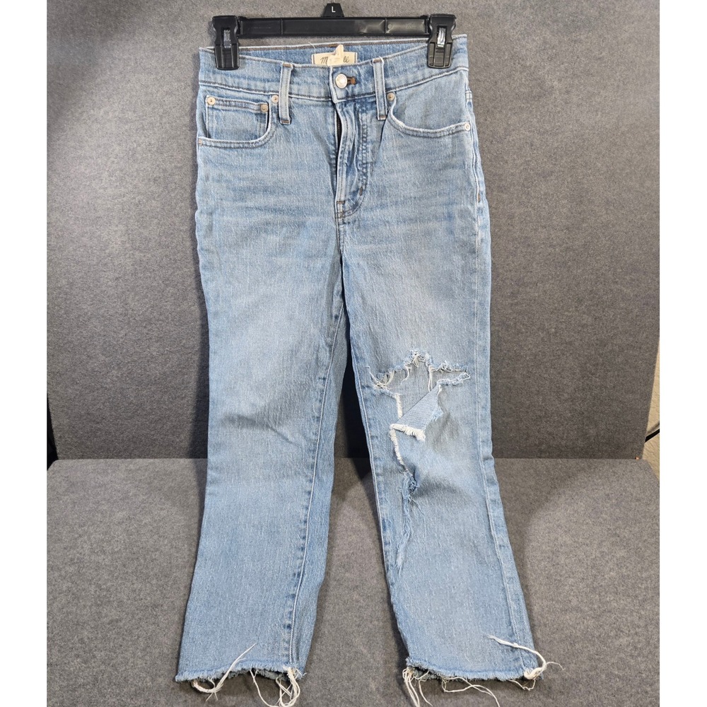 Madewell Women's The Perfect Vintage Distressed Straight‎ Jean Med Rise Size 25P